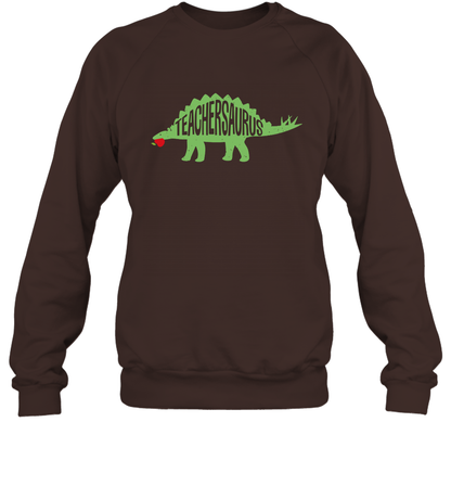 Teachersaurus Teacher Saurus Shirt Sweatshirt Sweatshirt Dark Chocolate