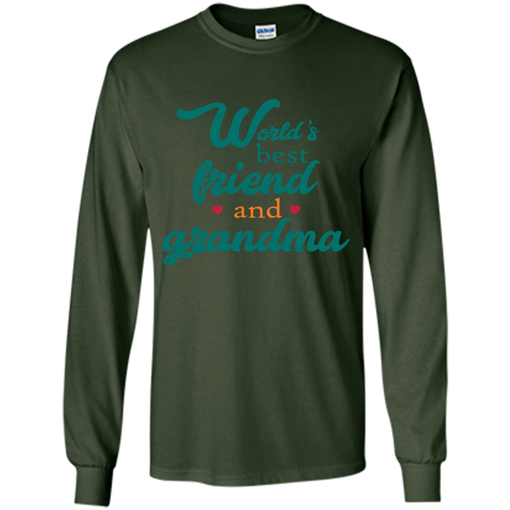 Grandma T-shirt World‰۪s Best Friend And Grandma Forest Green