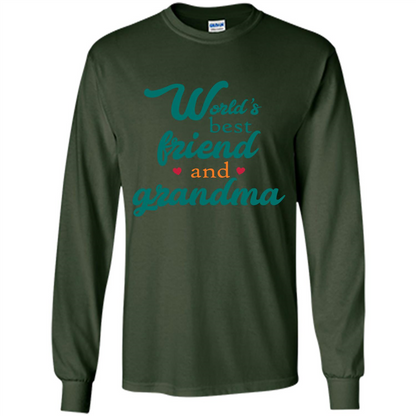 Grandma T-shirt World‰۪s Best Friend And Grandma Forest Green