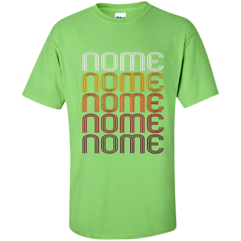Nome, Vintage Style Alaska T-shirt Lime