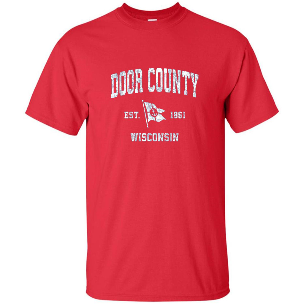 Door County Wisconsin WI Est 1861 T-shirt Red