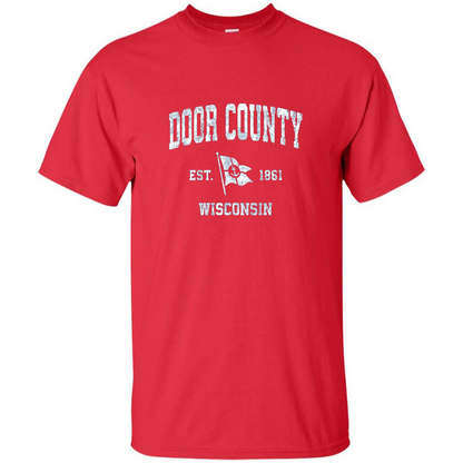 Door County Wisconsin WI Est 1861 T-shirt Red