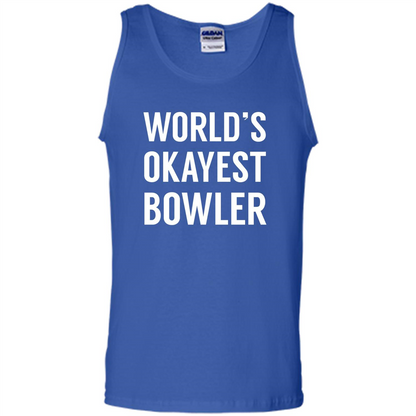World's Okayest Bowler T-shirt Funny Bowling T-Shirt Royal