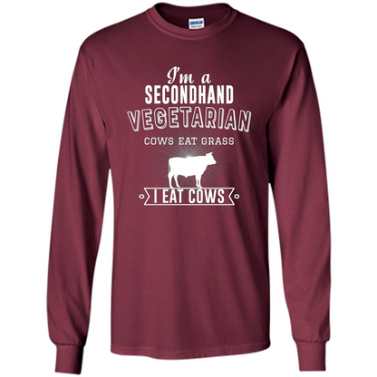 Secondhand Vegetarian T-shirt Funny Vegetarian T-shirt Maroon