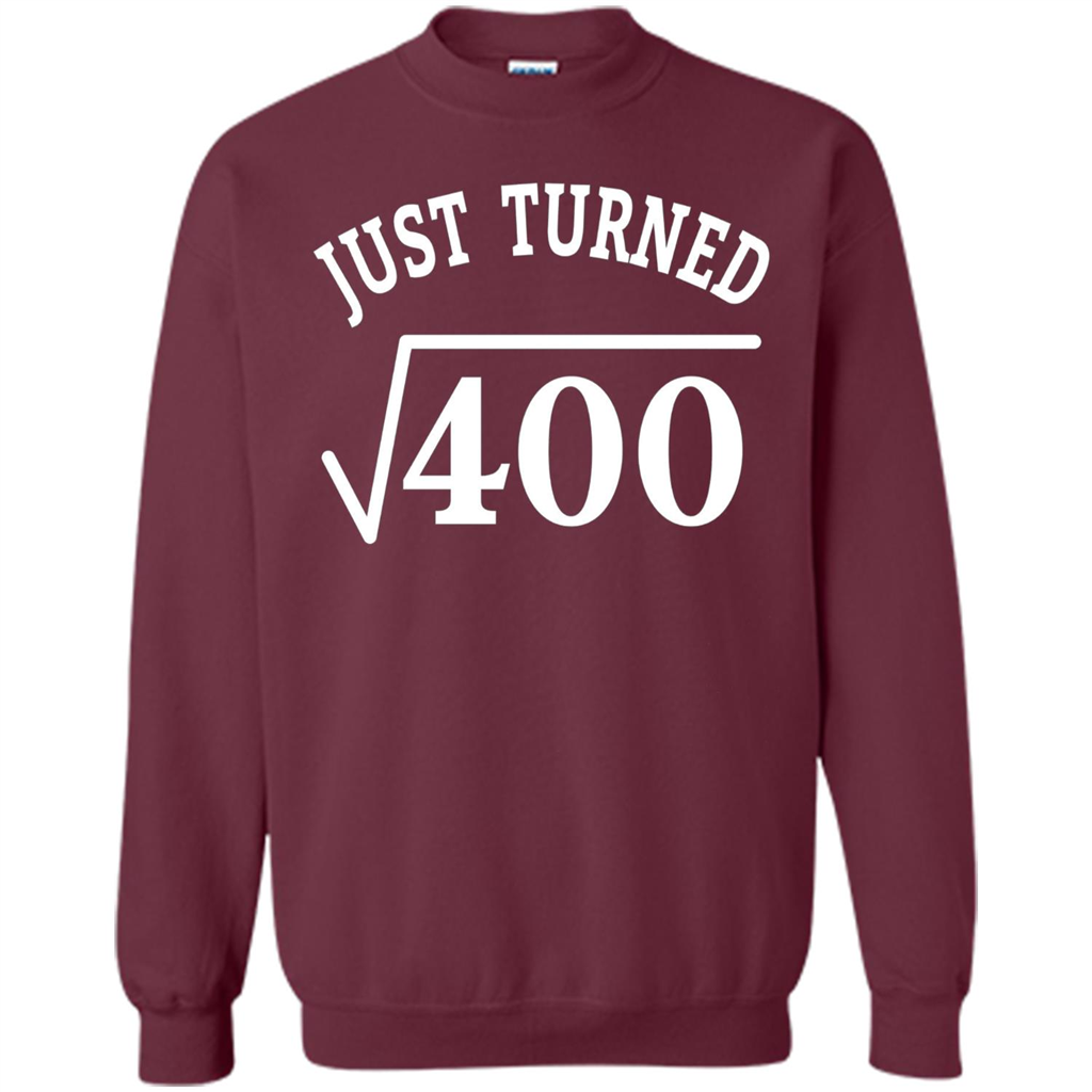 Birthday Gift T-shirt 20 Years Old Just Turn Square Root 400 T-shirt Maroon
