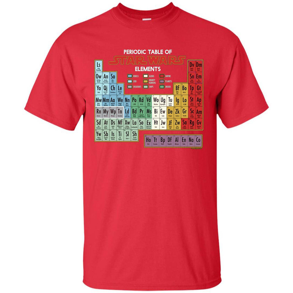 Movie T-shirt Periodic Table of Elements Graphic T-Shirt Red