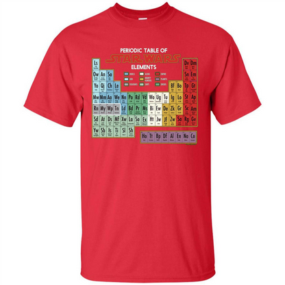 Movie T-shirt Periodic Table of Elements Graphic T-Shirt Red