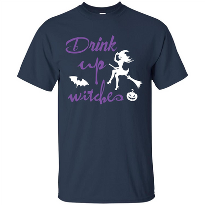 Halloween T-shirt Drink Up Witches T-shirt Navy