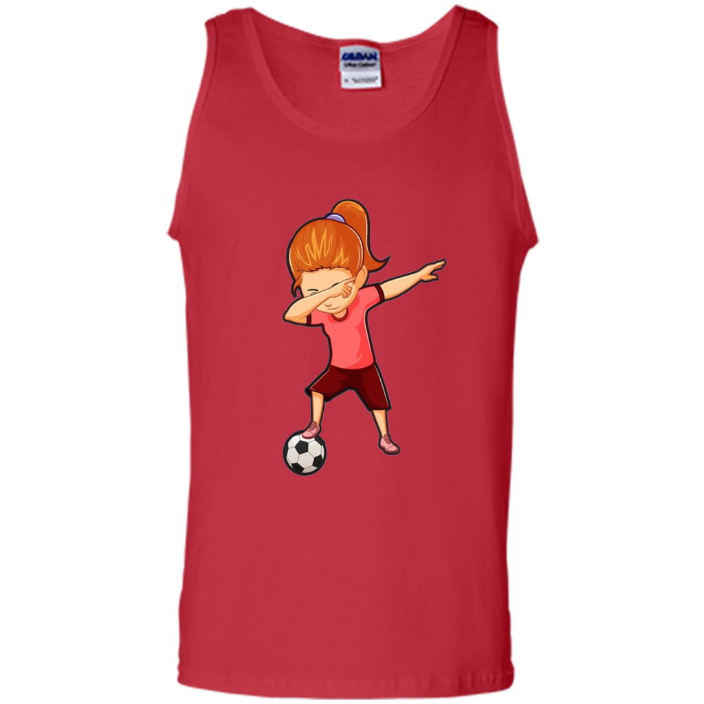 Soccer T-shirt For Girls Funny Dabbing Dab Dance Soccer Ball Red