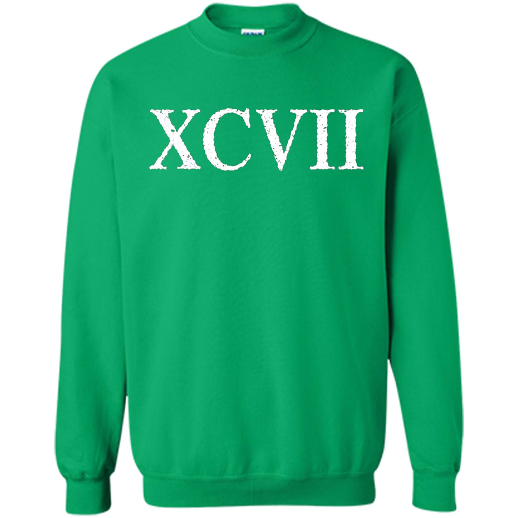 Roman Numeral 97 XCVII T-shirt Irish Green