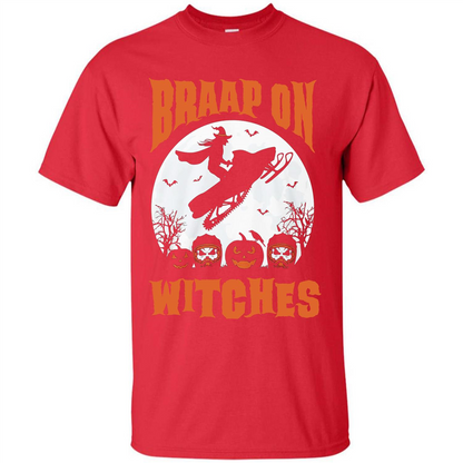 Halloween T-shirt Braap On Witches T-shirt Red