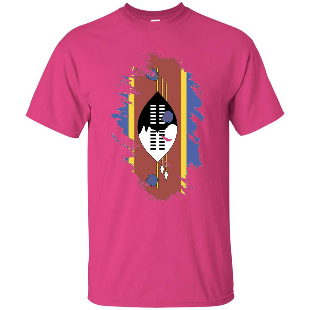 Flag of Swaziland T-shirt National Swaziland T-shirt Heliconia