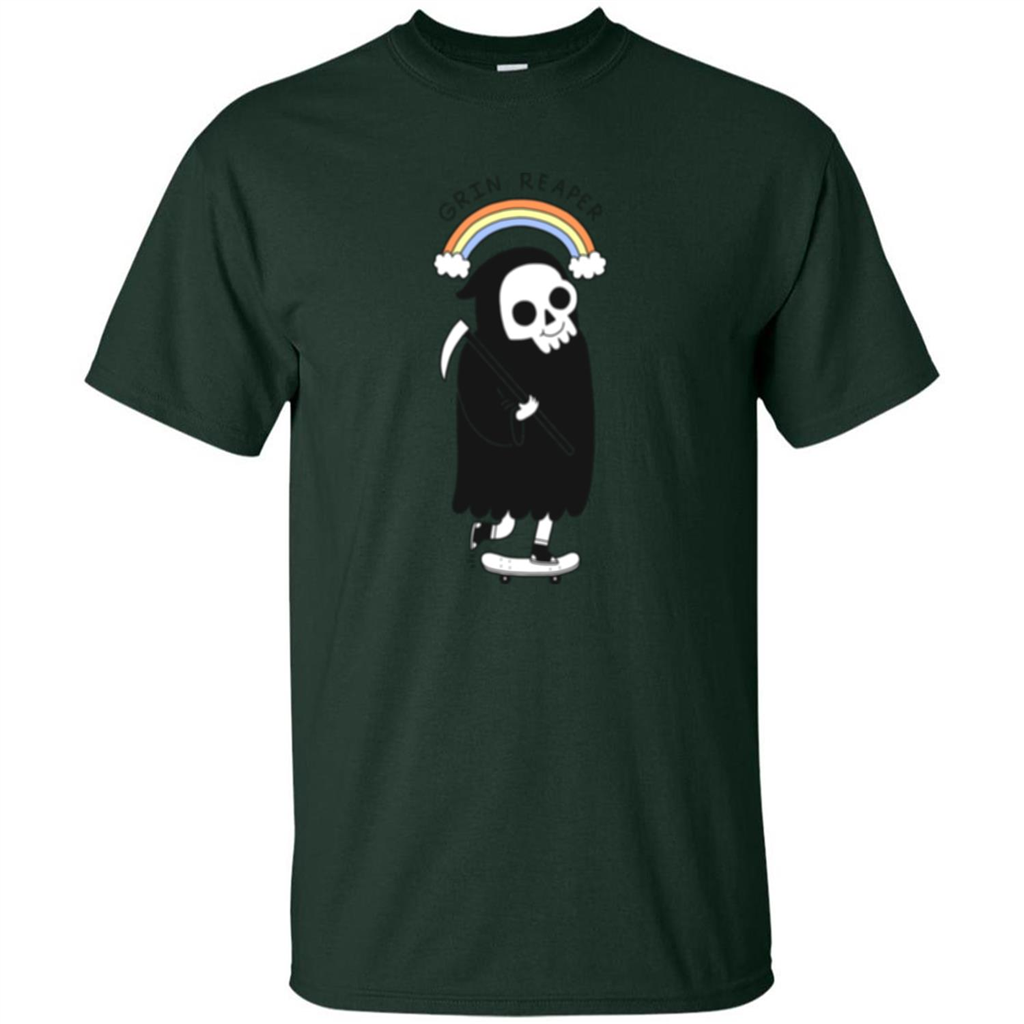 Grin Reaper Rainbow T-shirt Forest Green