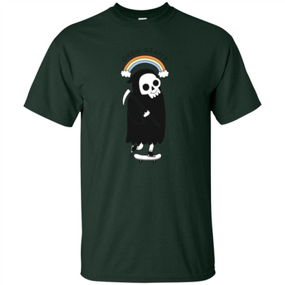 Grin Reaper Rainbow T-shirt Forest Green