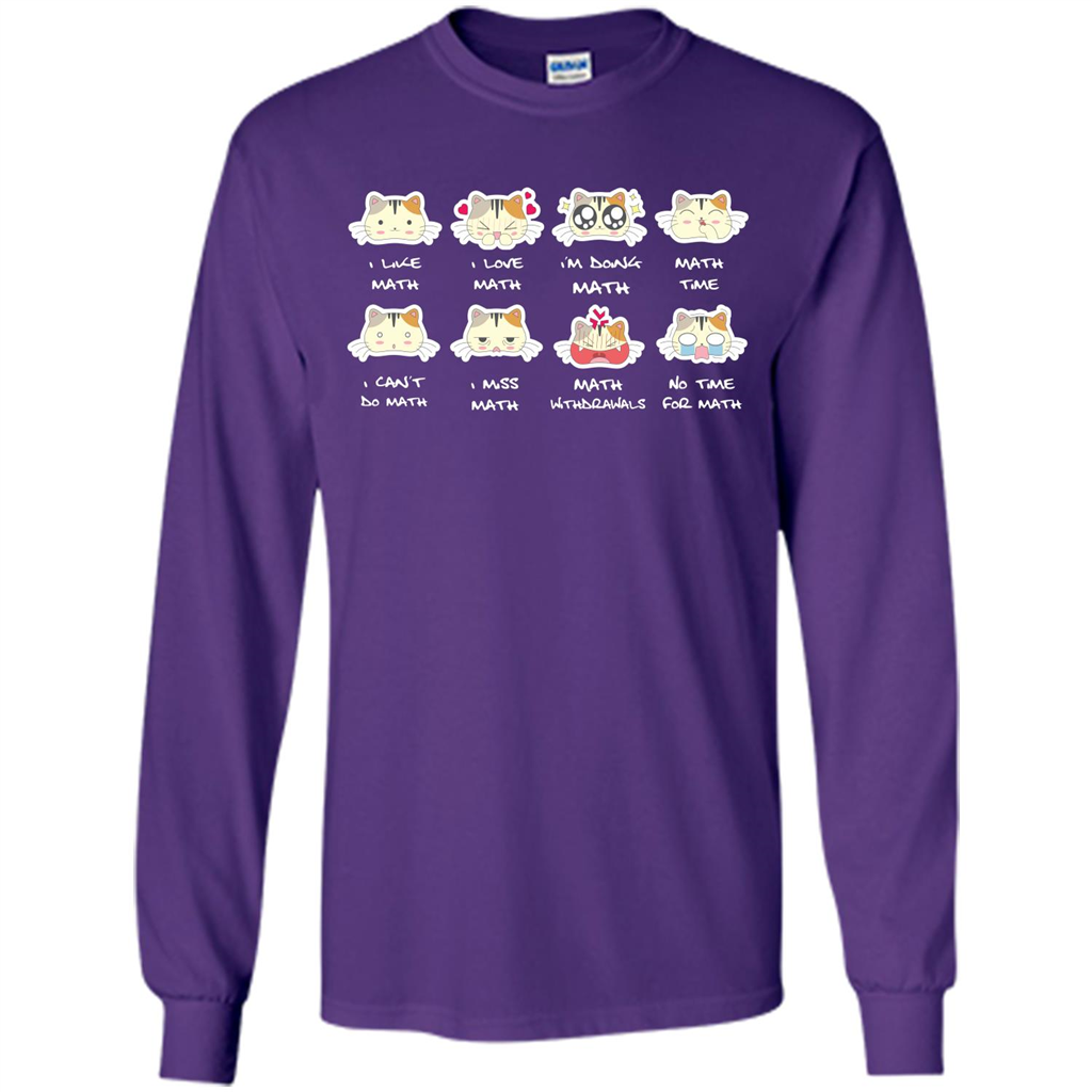 I Love Math T-shirt Cat Emotion Purple