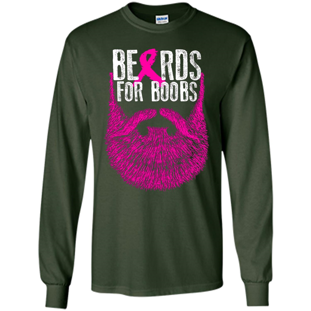 Beards For Boobs T-shirt Cancer Awareness T-shirt Forest Green
