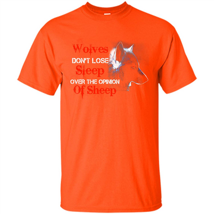 Wolves T-shirt Don't Lose Sleep Over The Opinion Of Sheep Orange