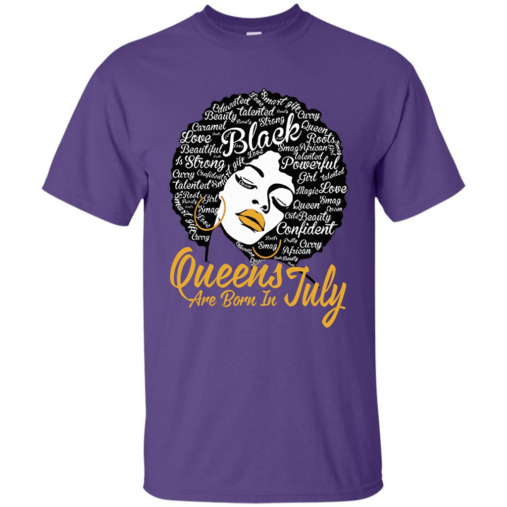 Queen Are Born In July T-shirt Purple