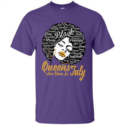 Queen Are Born In July T-shirt Purple