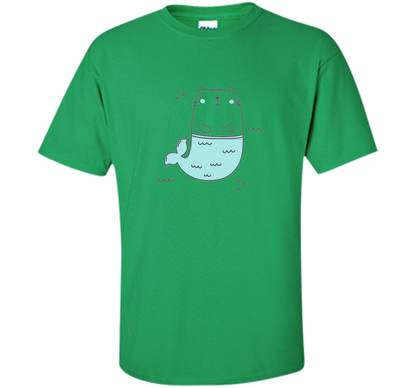 MerKitty Mermaid Cat Girls Shirt Blue shirt Irish Green