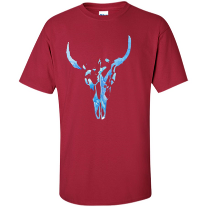 Watercolor Cow Skull T-Shirt Cardinal
