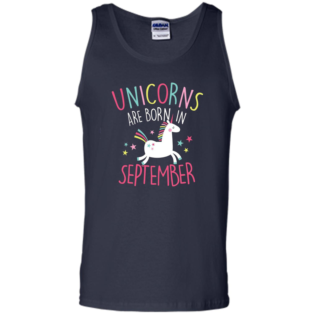 September Birthday T-Shirt Unicorns Are Born In September Navy