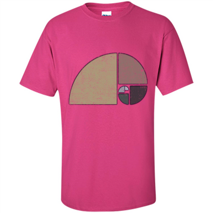 Distressed Geometric Fibonacci Spiral T-sihrt Heliconia