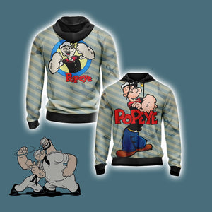 Popeye Characters New Unisex Zip Up Hoodie