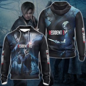 Resident Evil 4 Leon Kennedy Video Game 3D All Over Printed T-shirt Tank Top Zip Hoodie Pullover Hoodie Hawaiian Shirt Beach Shorts Jogger Zip Hoodie S 