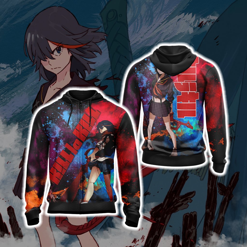 Kill La Kill - Matoi Ryuuko Unisex Zip Up Hoodie - WackyTee