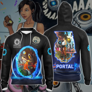 Portal Video Game 3D All Over Printed T-shirt Tank Top Zip Hoodie Pullover Hoodie Hawaiian Shirt Beach Shorts Jogger Zip Hoodie S 