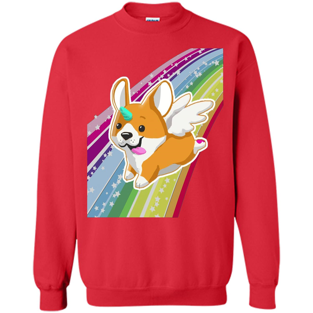 Rainbow Unicorg Corgi Lover T-shirt Red