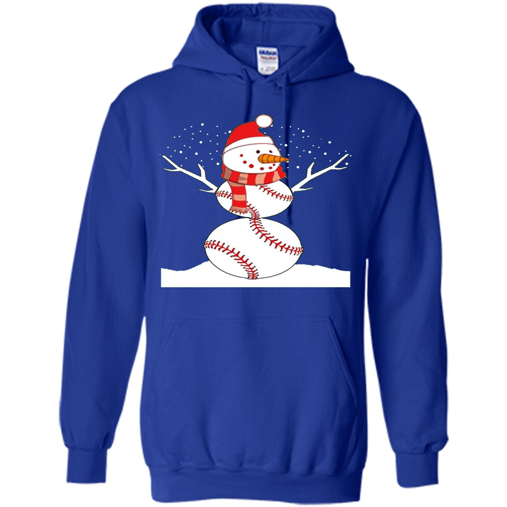 Cute Baseball Snowman Christmas T-Shirt Royal
