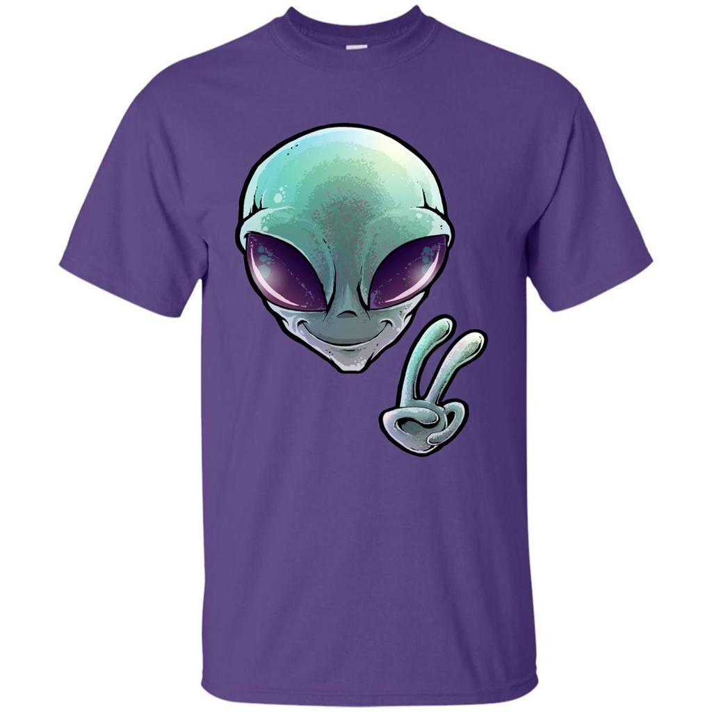 Peace Alien T-shirt Purple