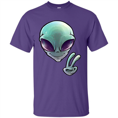 Peace Alien T-shirt Purple