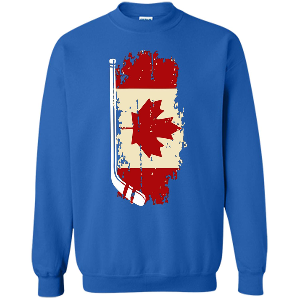 Canada Hockey Funny T-Shirt Canada Hockey Flag T-shirt Royal
