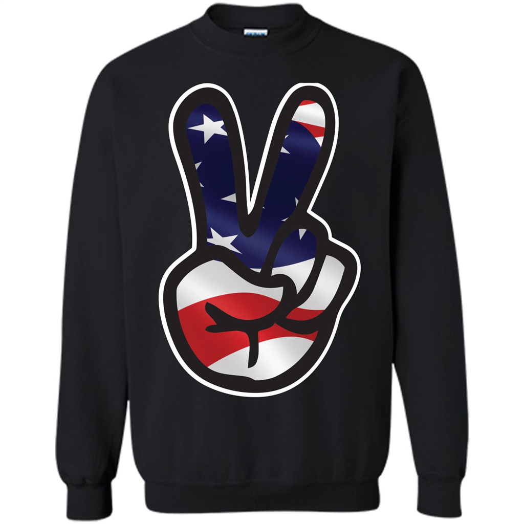Amreican Flag Peace Guy T-shirt Black