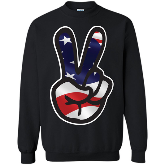 Amreican Flag Peace Guy T-shirt Black