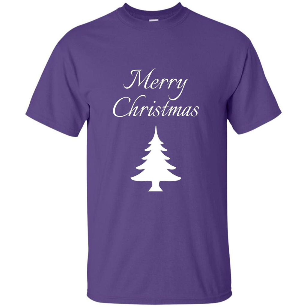 Merry Christmas Xmas Tree T-Shirt Purple