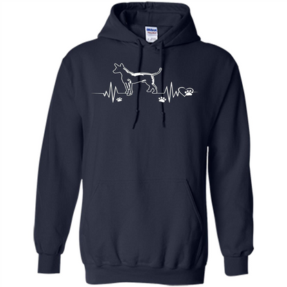 Heartbeat Mexican Hairless Dog T-shirt Heartbeat Paw Dogs Navy