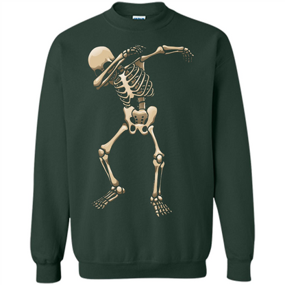Halloween T-shirt Dabbing Skeleton T-shirt Forest Green
