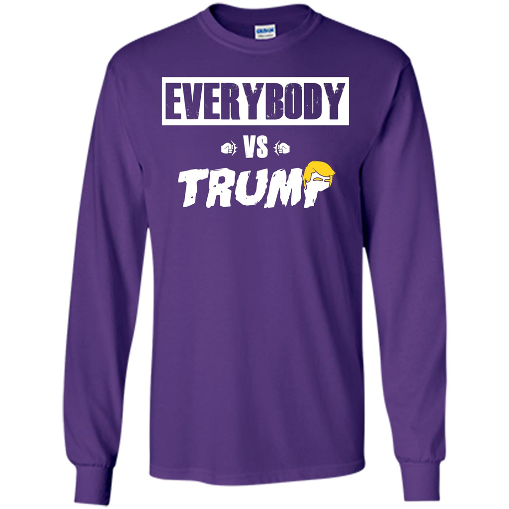 Funny American T-shirt Everybody Vs Trump Purple