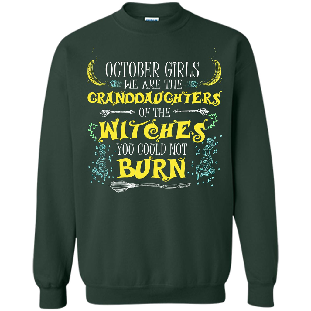 Halloween T-shirt October Girls T-shirt Forest Green