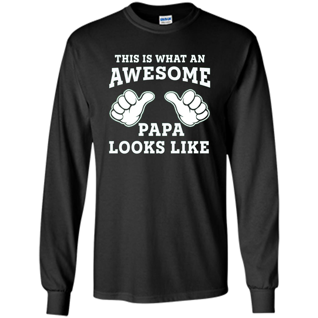 Papa T-shirt Mens This Is What An Awesome Papa Looks Like Black