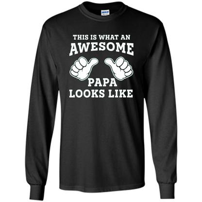 Papa T-shirt Mens This Is What An Awesome Papa Looks Like Black