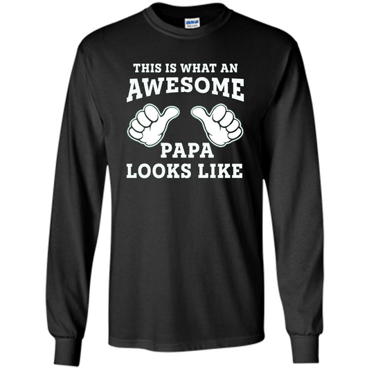 Papa T-shirt Mens This Is What An Awesome Papa Looks Like Black