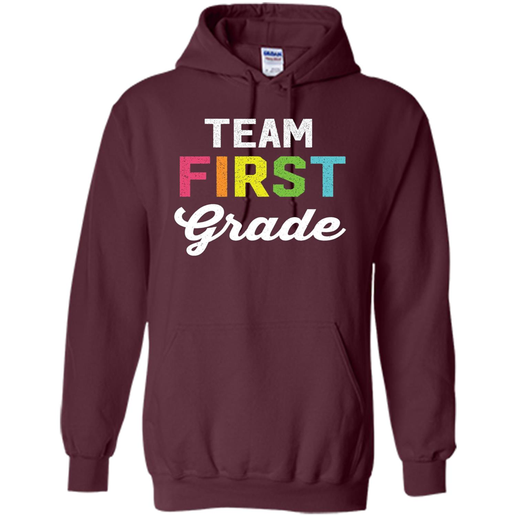 Team 1st First Grade Teacher T-shirt Maroon