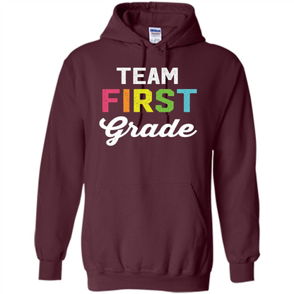 Team 1st First Grade Teacher T-shirt Maroon