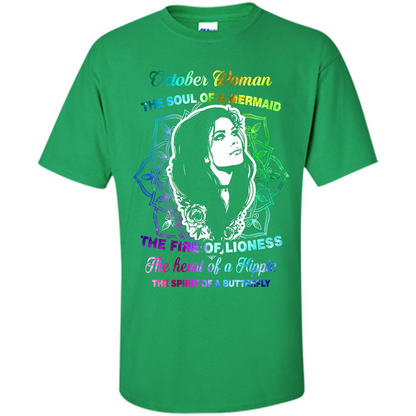 October Woman T-shirt The Heart Of A Hippie Irish Green