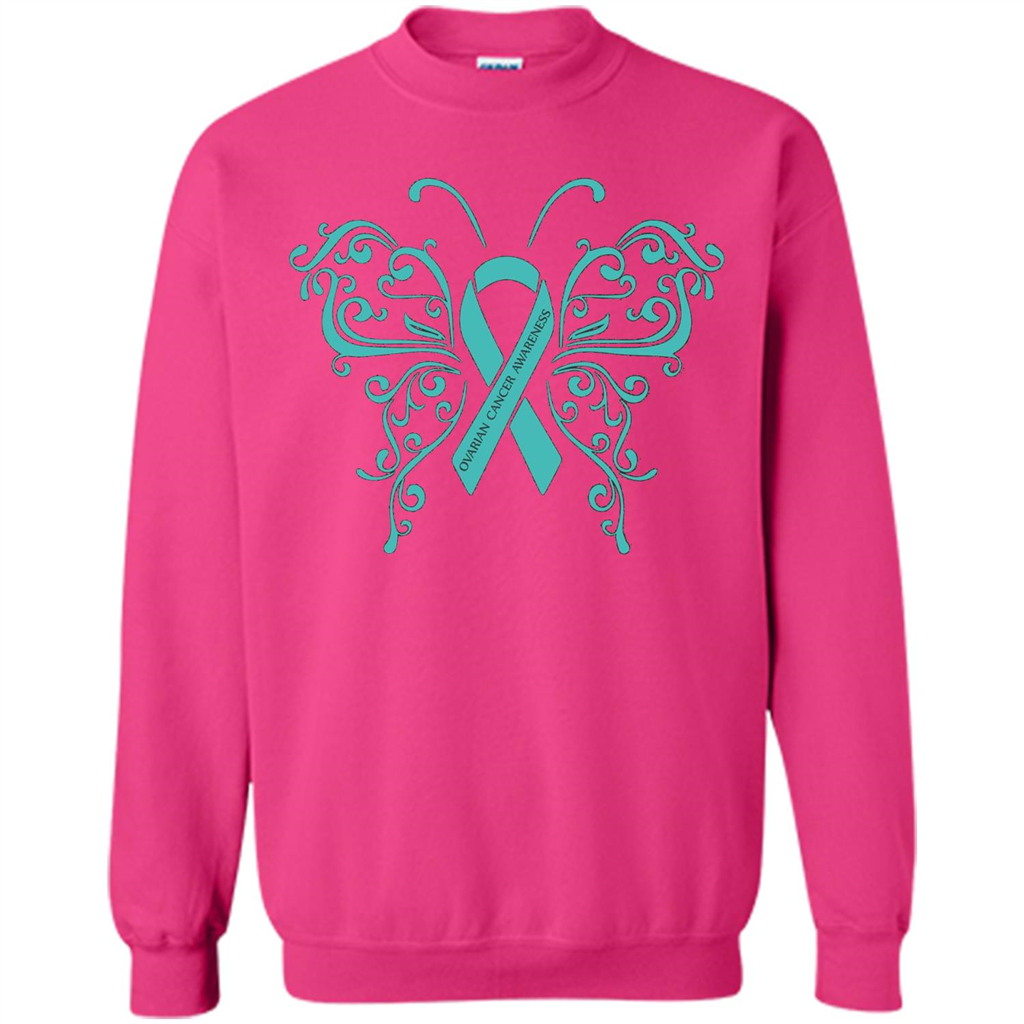 Ovarian Cancer Awareness Butterfly T-Shirt Heliconia